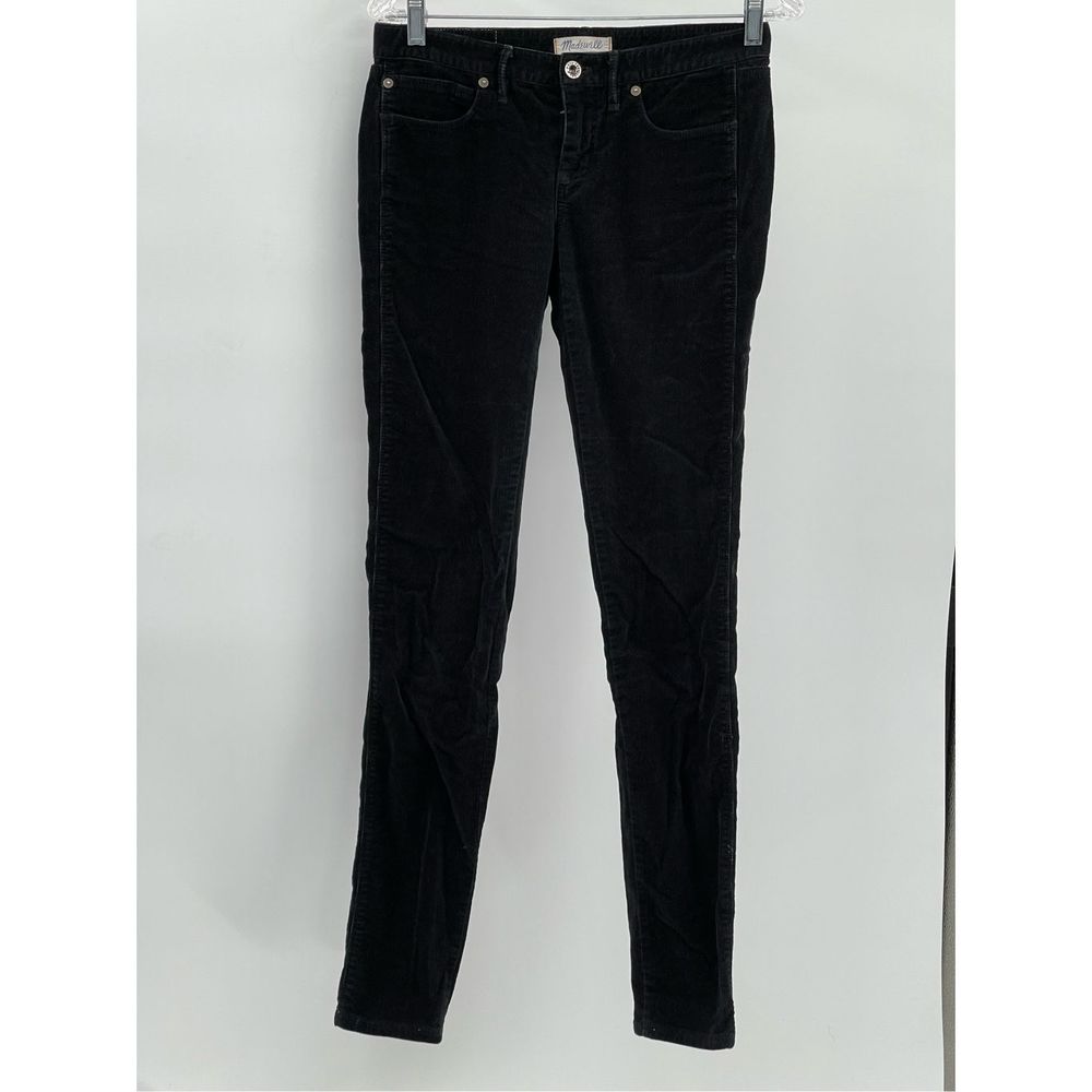 Madewell Corduroy Pants Women Size 26 Black Skinny‎ Low Rise